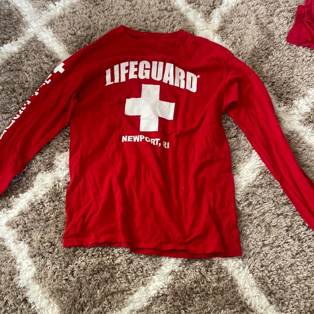 Red lifeguard Newport ri long sleeve, good condition